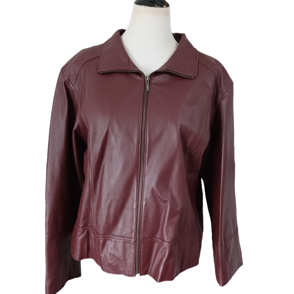 VINTAGE 90'S John Paul Richard's UNIFORM WOMEN'S LEATHER JACKET SIZE 3X